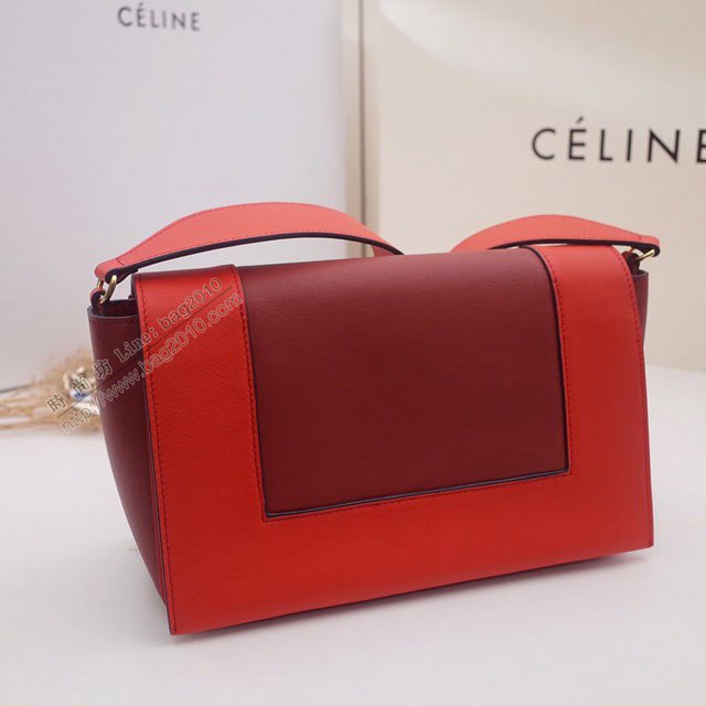 Celine女包 賽琳爆款 香味帶紋路進口小牛皮 CELINE FRAME BAG 可單肩可斜挎 25914  slyd2073